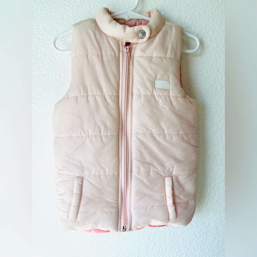 7 For All Mankind Toddler Girls Pink Puffer Vest Zip Up Size 4T